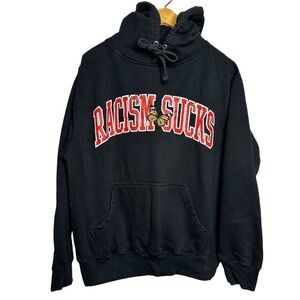 PacSun‎ ‘Racism Sucks’ Black Hoodie Pullover Sweatshirt Men’s Size M